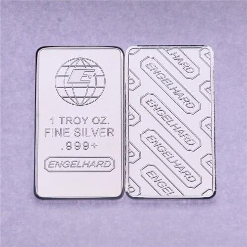 United States The Engelhard Bullion Bar 1 OZ Fine Silver Ingot Badge Collectible Home Decoration