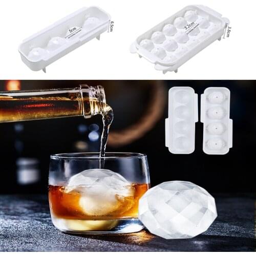 Kitchen Ice Cube Mould for Refrigerator with Cover Manufacture of Polygon Ice Cubes Ice Cube Beer Wine Refrigerated Ice Ball