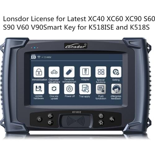 Lonsdor License for Latest XC40 XC60 XC90 S60 S90 V60 V90 Smart Key for K518ISE and K518S