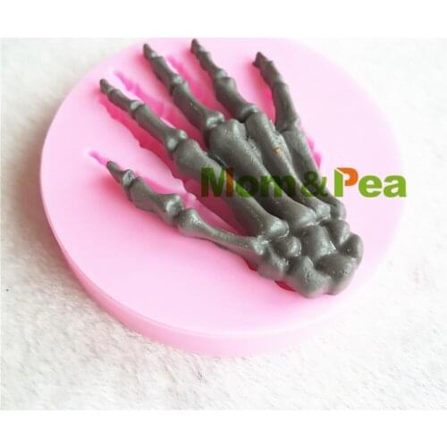 Mom&Pea 1215 Free Shipping Hand Bone Silicone Mold Cake Decoration Fondant Cake 3D Mold Food Grade