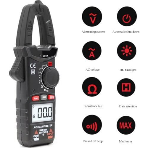 HT200A HT200B AC/DC Multimeter Current Clamp Multimeter AC Ammeter Digital Clamp Meter AC/DC Automatic Range Voltmeter