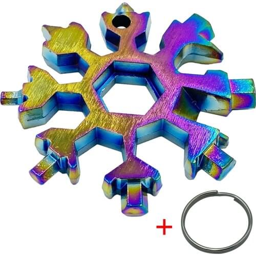 18-in-1 Snowflake Multi Tool Pocket Tools Wrench Ratchet Combination Metric Christmas Gift Set Socket Wrenches Nut Tools