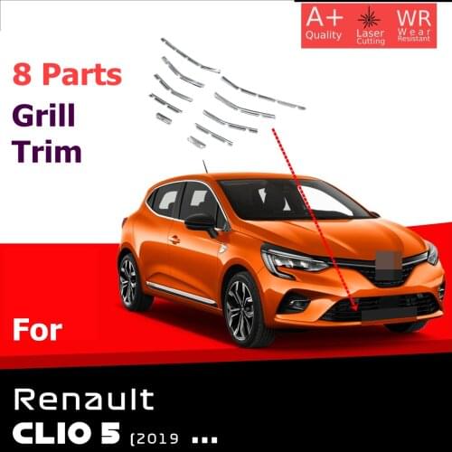 Front Bumper Bottom Grill for Renault Clio 5 HB 2020 10 Parts Chrome Frame Chrome Accessories