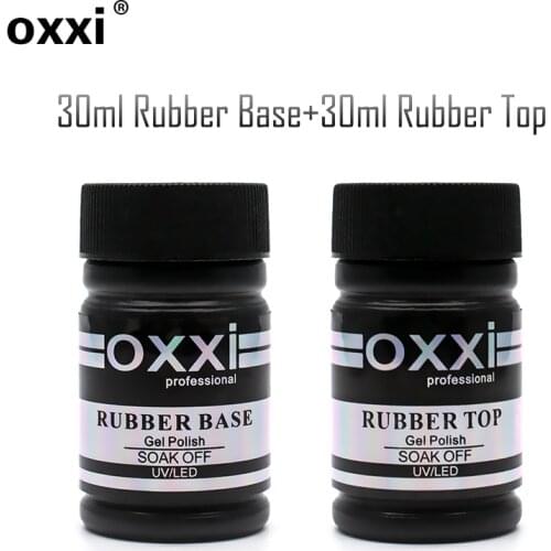 OXXI 30ml Base for Nails Rubber Gel Varnish Nail Art Semi-permanent UV Gel Top Coat Large Nail Desgin Thick Base and Top Lacquer