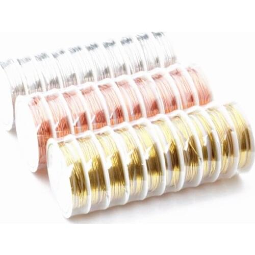 Wholesale 0.3/0.4/0.5/0.6/0.7/0.8/1.0 mm Brass Gold silver Copper Wires Beading Wire For Jewelry Making Copper colors