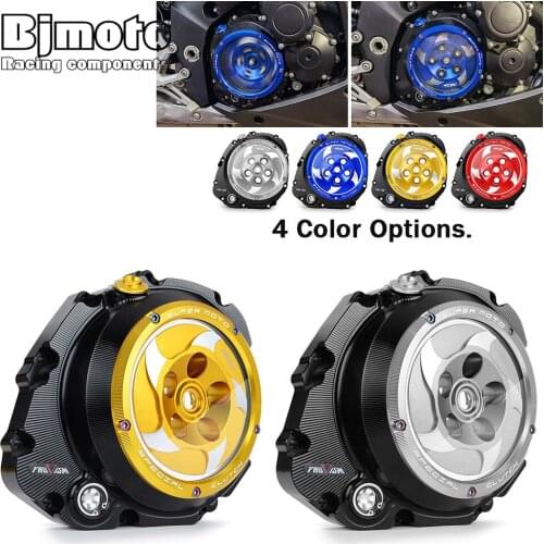 Motorcycle CNC Racing Clear Clutch Cover & Spring Retainer R For SUZUKI GSXS1000 2016-2017 GSXS1000F 2015-2017