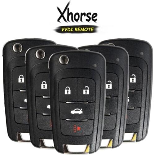 KEYECU 5x XKBU01EN (English Version) for Buick Type Universal 4 Button Wirelees Remote Key Fob for VVDI Key Tool VVDI2