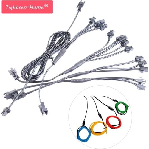 5/4/3/2 in 1 Splitter Cable 3V/12V For EL Wire Neon Light LED Rope Strip Light Conected With Inverter 2 pin jst connector