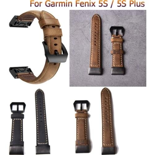 Sport watch bracelet bands fashion classic leather strap watch band watch wrist bands For Garmin Fenix 5S Plus 6S watchband 20mm