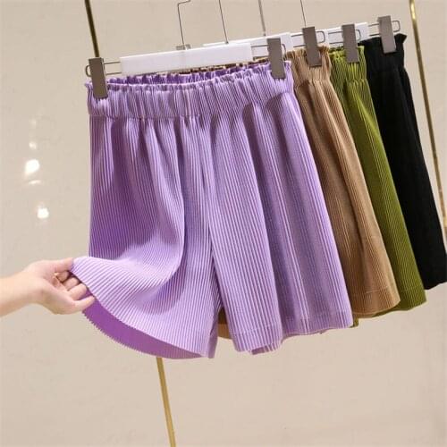 Korean style pure gray black white 8 colors women shorts fashion casual regular loose straight short pants Big size female short