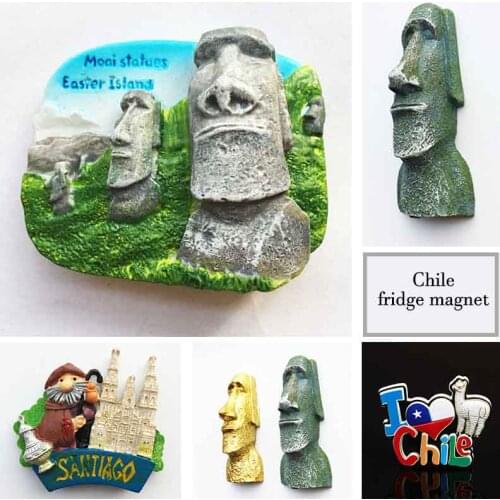 Chile Moai Statues Easter Island Mysterious Figure In Stone Island Fridge Magnet Resin Boutique Refrigerator Magnets Collection