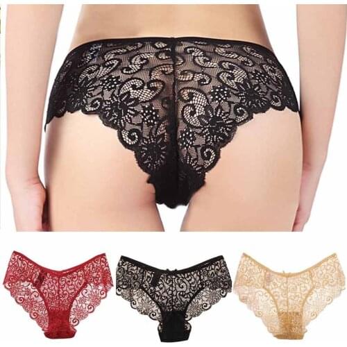 Women Sexy Breathable Lace Briefs Nightwear Panties Underwear Underpants Short Panties Low Rise Erotic Lingerie G String Thongs