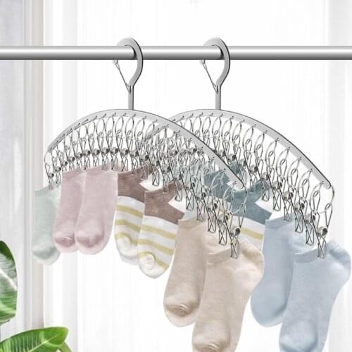 20 Clips Stainless Steel Windproof Clothespin Laundry Hanger Clothesline Sock Towel Bra Drying Rack