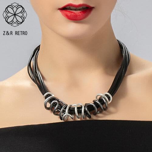 Womens Jewelry Trendy Neck Chokers Rope Chains Simple Statement Necklaces Gifts For Female Suspension Decoration Pendants 2021
