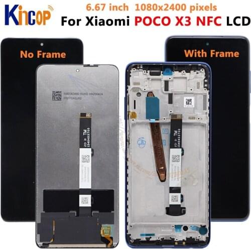 For Xiaomi Poco X3 NFC M2007J20CG LCD For Xiaomi Poco X3 MZB07Z2IN lcd Display Touch Screen Digitizer Assembly Replacement Parts