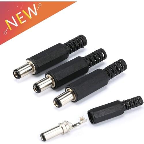 10Pcs DC Power Connector pin Male Electrical Socket Outlet DC-022 DC-022B DC-005 DC Outlet 5.5X2.1MM