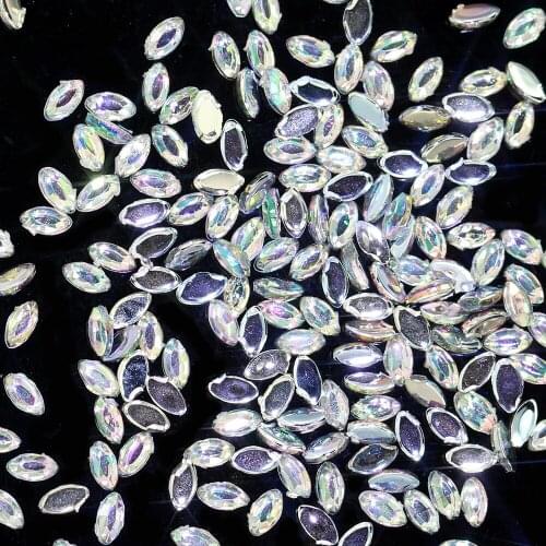 10000PCS 1.5x3mm Eye-shaped Shiny AB Colors Nail Stickers High Shine Sparkling Naill Diamonds Glitter Decoration Decals