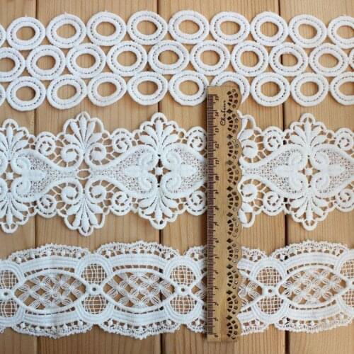 Cusack 2 yards Cream Lace Trim Ribbon for Garments Home Textiles DIY Crafts Trimmings Lace Fabric Milk Silk 3.5-7.7 cm 7 Models