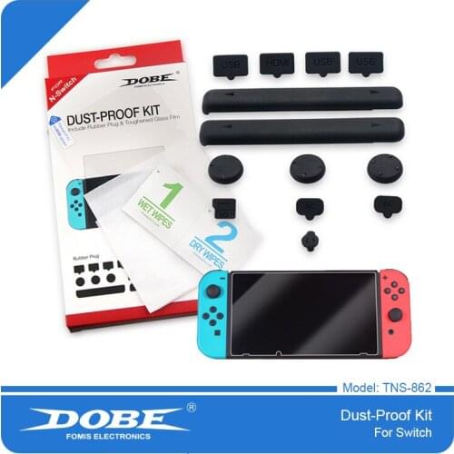 2017 New Dust Proof Kits Dust Prevention Cover Case Pack with Joy-Con Grips Tempered Glass Protector for Nintendo Switch