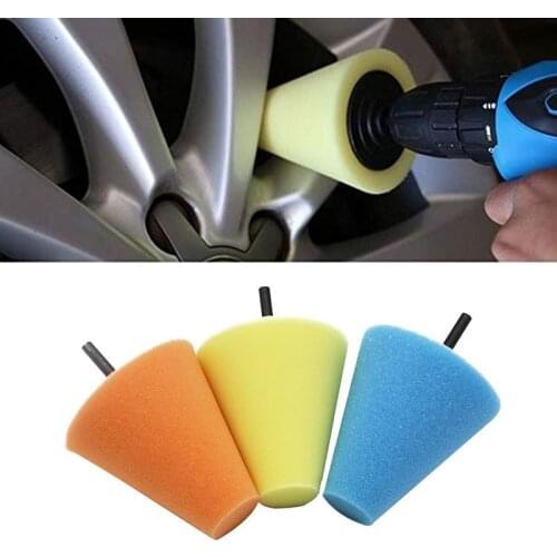 3 Inch Sponge Polishing Pad Cone Shaped Burnishing Foam Sponge Pad Car Buffing Pad Tyres Wheel Hub Cleaning Tools Car Polisher