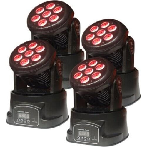 4pcs led wash stage light dj party light 7x10w mini moving head rgbw moving head 4in1 stage light