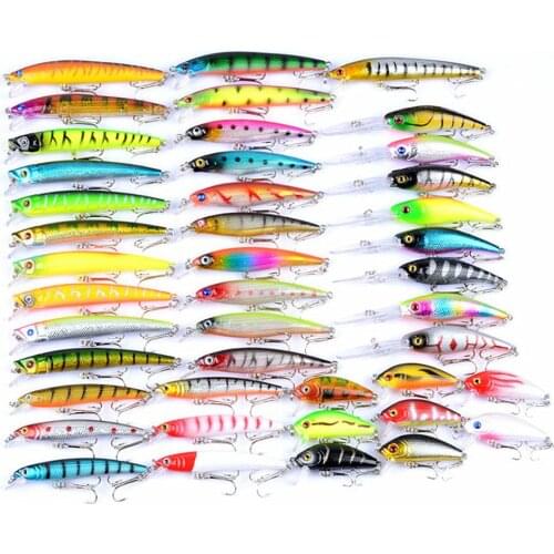 43 Pcs/set Fishing Lure Plastic Hard Bait Fishing Minnow Bionic Bait