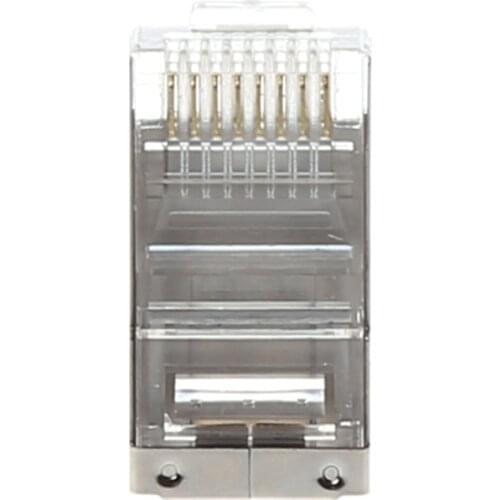 50/100Pcs CAT5 RJ45 8-Pin Shielded Modular Plug Ethernet Network Cable Connector