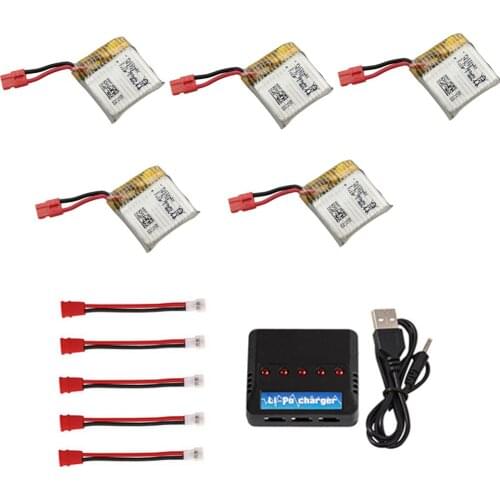 Battery for SYMA X21 X21W RC quadcopter spare parts 3.7V 380mah Lipo battery with 5in1 charger for RC toys accessories