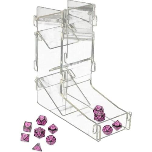 DND Acrylic Transparent Dice Tower DIY Board Game RPG Rolling Tower MTG Games 77HC