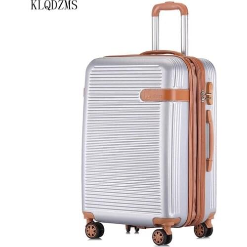 KLQDZMS Popular fashion rolling luggage 20" 24" 28" inch brand carry on box men travel suitcase women trolley luggage