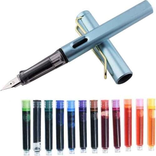 Ink Fountain Pen for set Refills Blue Black Drawing School Office pens pencils writing Supplies art markers pilot stationery