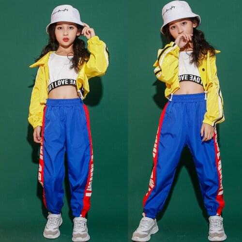 Kids Ballroom Hip Hop dancing Clothing Sweatshirt Top Crop Running Casual Jogger Pants for Girl Jazz Dance Costume Clothes Wear