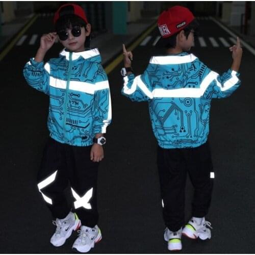 Baby Girls Kids Reflective Costume Children Clothing Set 2021 Spring Teens 12 14 Years Boy Clothes Tracksuit Casual Sports Suit