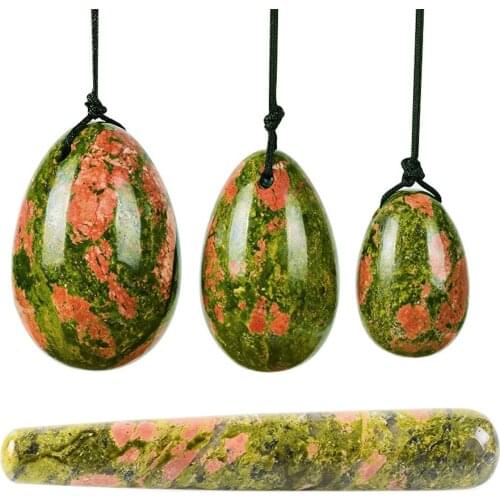 Dropshipping Natural Unakite Yoni Egg Women Kegel Exerciser Vaginal Muscles Tightening Ball Natural Jade Eggs Wholesale
