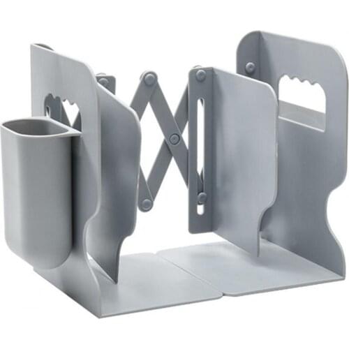 Bookshelf Bookend Retractable Student Book Desktop Storage Rack with Pen Holder