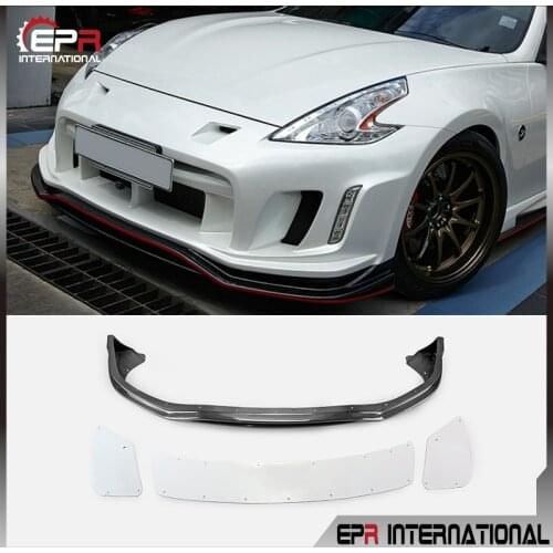 Four-piece Suit For NISSAN 370Z Z34 VRS Style Carbon Fiber Front Lip With Bottom Plate