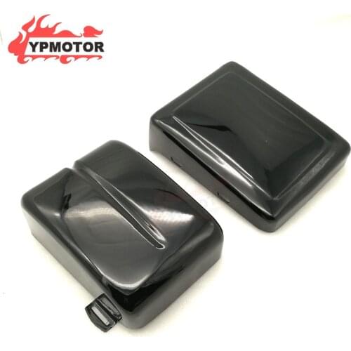 Left Right Side Battery Cover Guard Protection For Harley Dyna Low Rider Fat Bob Street Bob Wide Glide FXDF Super Glide 2012-17