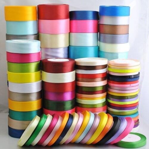 Hot! 25Yard Satin Bow Embellishment Party Craft Ribbon 6mm 10mm 12mm 15mm 20mm