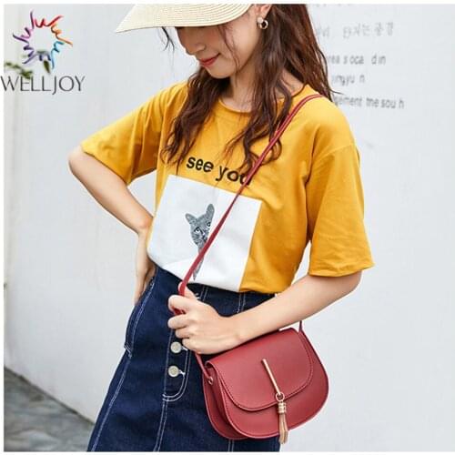 Fashion Tassel Women Crossbody Bag PU Leather Small Flap Messenger Bag for Ladies Sling Bag Mobile Phone Wallet Handbags Bolsa