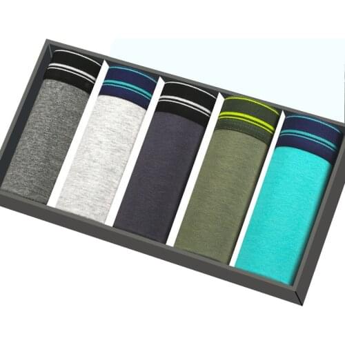 Mens underwear boxers solid cotton underwear for men pure shorts comfortable underpanties