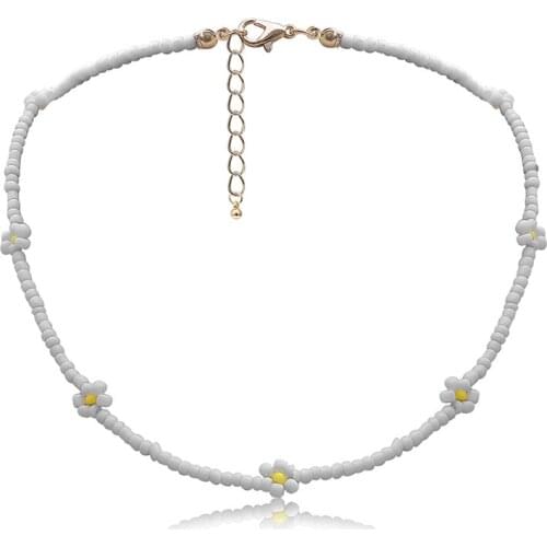 Bohemian Bead Flower Choker Necklace Collar Clavicle Chain Necklace Jewelry Gift