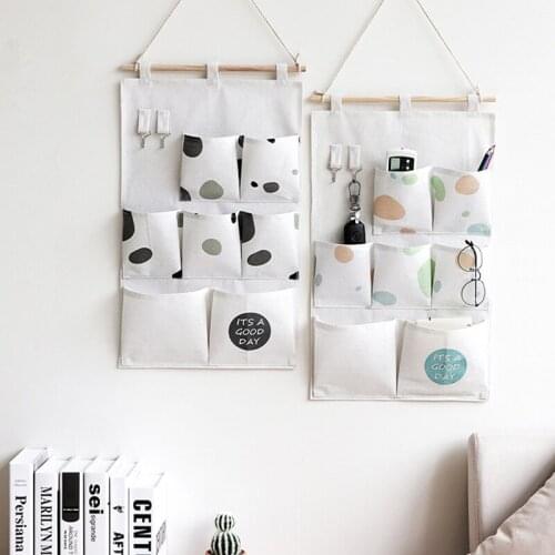 Hanging Storage Bag 7 Pockets with 2 hooks Wall Mounted Sundries Container Home Office Decor