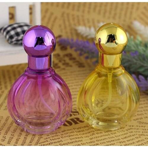 Wholesale 20 ml Colorful Glass Perfume Atomizer Bottles Travel Aluminum nozzle Spray Glass Bottle