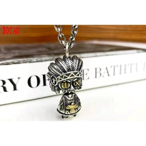 Real S925 sterling silver Indian witch doll sterling silver pendant