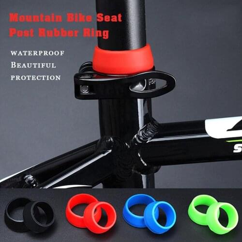 Mountain Bike Seat Post Rubber Ring Dust Cover Cycling Silicone Waterproof Bicycle Seatpost Case Protective Bike Accessories