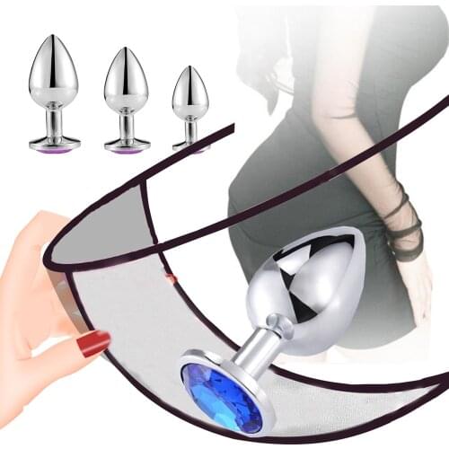 Sex Toys Anal Plug Medium Metal Crystal Butt Plug Tail Dildo for Anal Adults Female Trainer Sex Toys for Couple Products