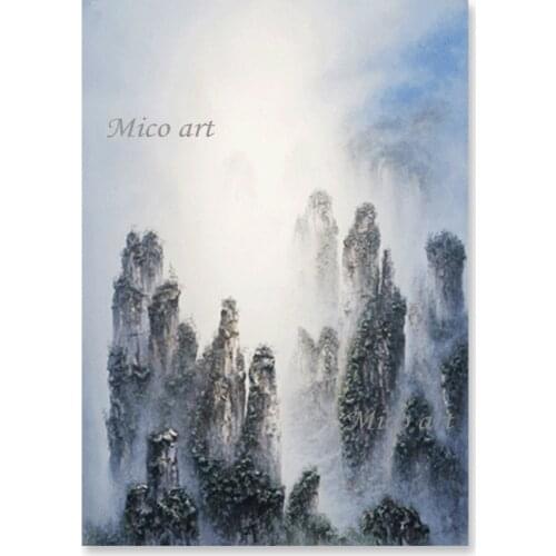 Modern Living Room Decoration Abstract Mountain Landscape Oil Painting Unframed Wall Canvas Art Home Showpieces Painting Picture