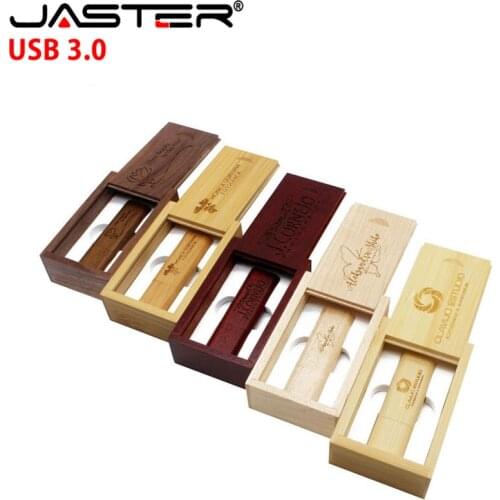 JASTER USB 3.0 creative wooden USB thumb drive 4GB/8GB/16GB/32GB/64GB External Storage 5PCS free logo laser engraving
