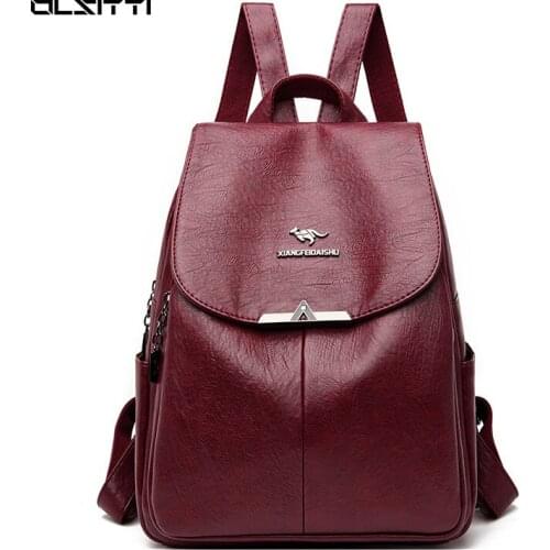 OLSITTI Large Capacity Fashion Casual Backpack 2021 Women High Quality PU Leather School Travel Backpacks Bolsas Feminina