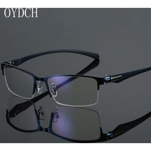 High-end Blue Ray Reading Glasses For Men And Metal Semi-framed Reading Glasses For Women Dioptric Glasses